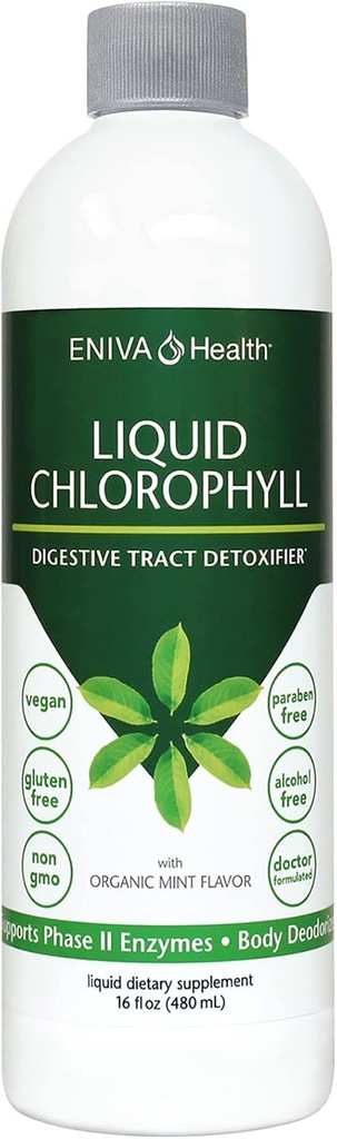 Eniva Health Liquid Chlorophyll Vegan | Immunity | Detox & Cleanse | Clear Skin | Energy Boost | Gut Health | Internal Deodorant | USA Manufacture | Mulberry Source | Mint |16 Fl Oz Bottle 2