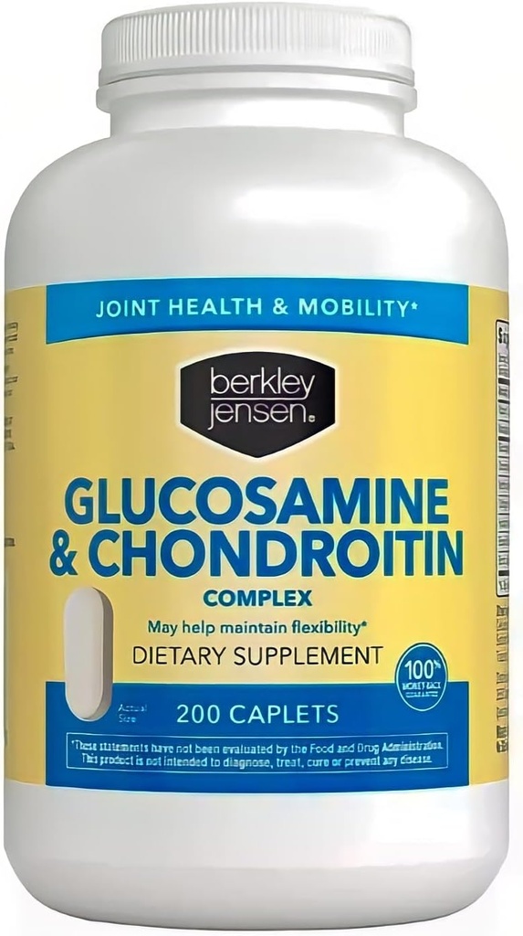 Berkley Jensen Glucosamine Chondroitin MSM Boswellia Complex - Triple Strength Advanced Dietary Supplement for Joints, Ligaments, Tendons, Bones, Connective Tissue Support, 200 Caplets (Pack of 1) 2
