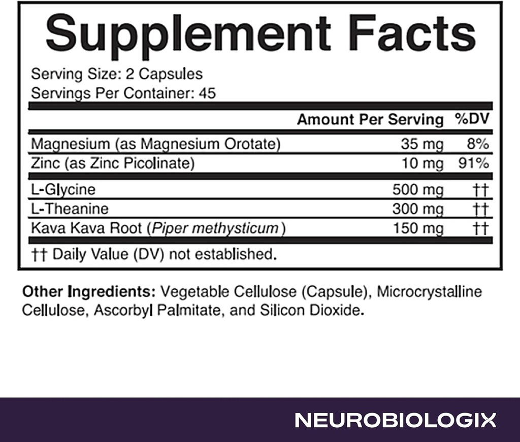 Neurocalm and Rebalance 90 Capsules – Multi-Action GABA Supplement for Relaxation, Mood, Nervous System & Sleep Support – Contains 5 Key Ingredients, Including Magnesium, Zinc, L Theanine & Kava Kava 6