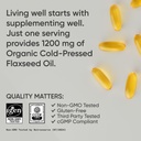 Sports Research Flaxseed Oil Softgels 1242mg - Plant Based Omega 3 Supplement for Women & Men - Non-GMO Verified, Soy & Gluten Free (200 Count) 5