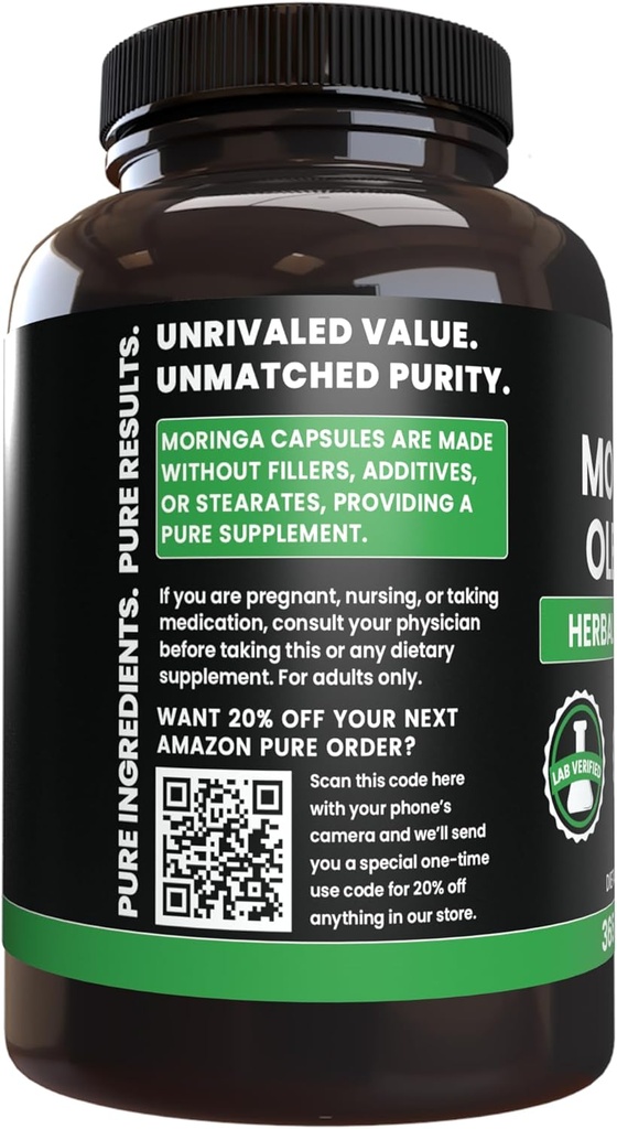 Pure Original Ingredients Moringa (365 Capsules) No Magnesium Or Rice Fillers, Always Pure, Lab Verified 4