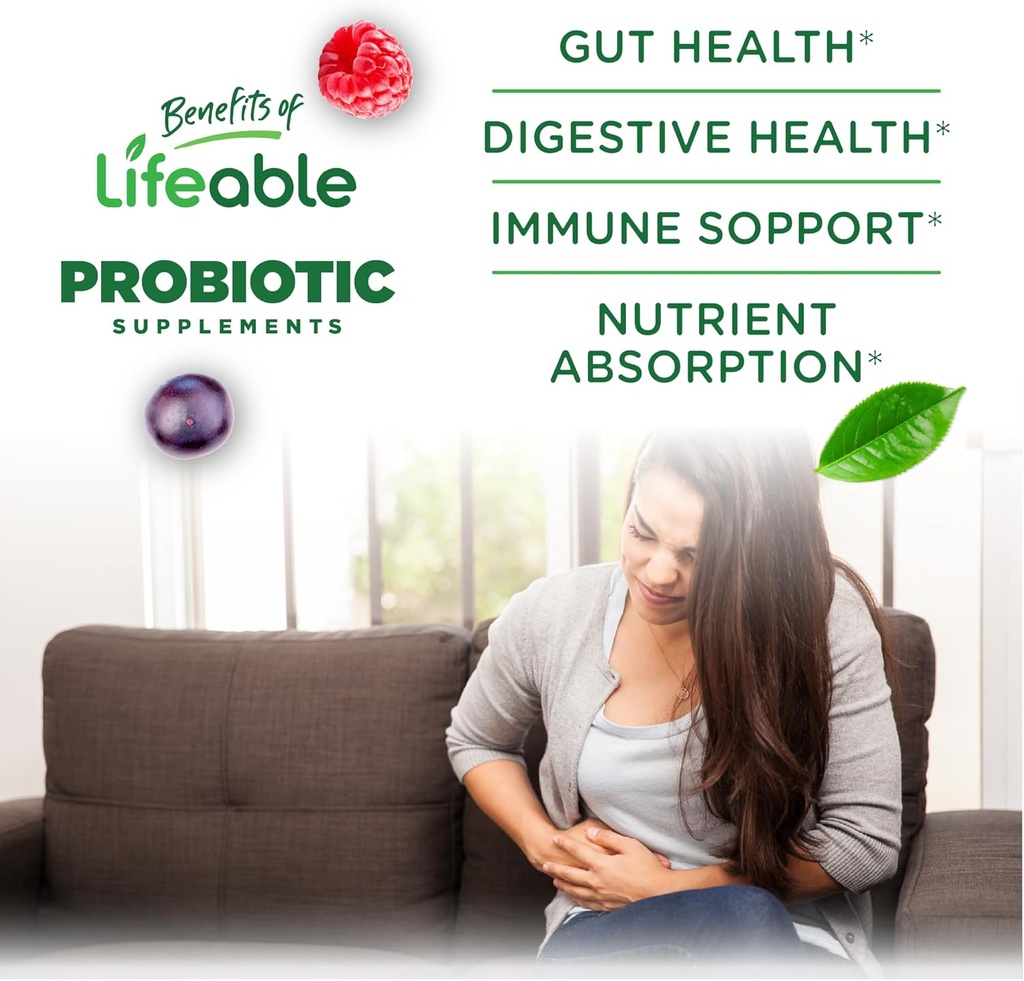 Lifeable Sugar Free Probiotics with Prebiotics Fiber – Great Tasting Natural Flavor Gummy Supplement – Keto Friendly Chewable – for Gut Health and Immune Support – for Adults, Man, Women – 90 Gummies 4