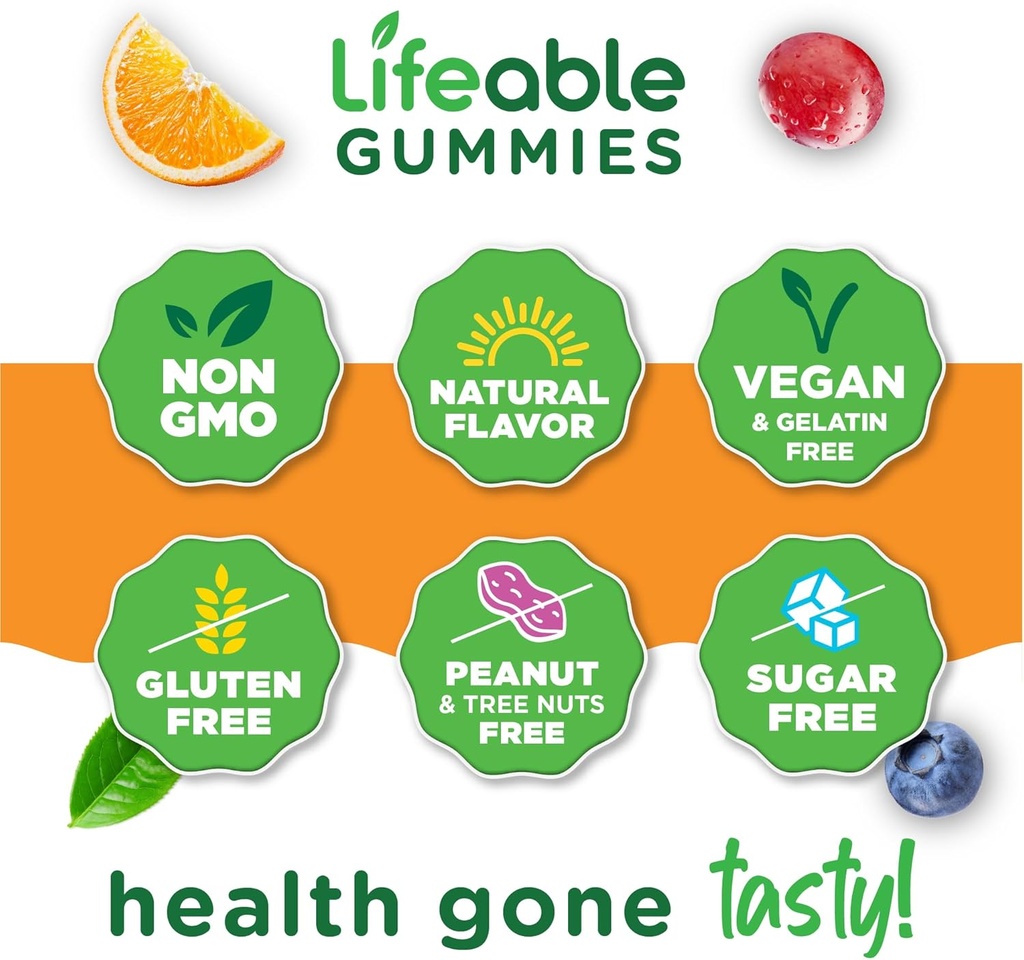 Lifeable Sugar Free Probiotics with Prebiotics Fiber – Great Tasting Natural Flavor Gummy Supplement – Keto Friendly Chewable – for Gut Health and Immune Support – for Adults, Man, Women – 90 Gummies 5