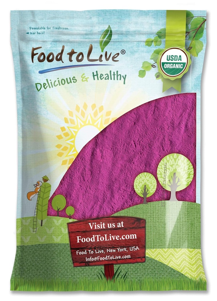 Food to Live Organic Black Currant Juice Powder, 8 Pounds — Non-GMO, Raw, Kosher, Vegan Superfood, Bulk, Rich in Antioxidants, Great for Juices, Drinks, and Smoothies, Contains Maltodextrin 2