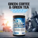 EVL BCAAs Amino Acids Powder - BCAA Energy Pre Workout Powder for Muscle Recovery Lean Growth and Endurance - Rehydrating Post Workout Recovery Drink with Natural Caffeine - Blue Raz 3