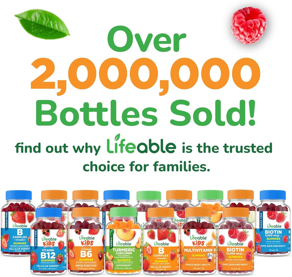 Lifeable Sugar Free Probiotics with Prebiotics Fiber – Great Tasting Natural Flavor Gummy Supplement – Keto Friendly Chewable – for Gut Health and Immune Support – for Adults, Man, Women – 90 Gummies 6