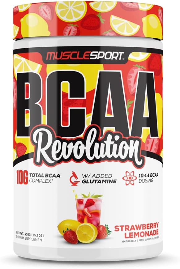 Musclesport BCAA Revolution Amino Acid Powder Supplement for Men & Women - Intra Workout Training Complex - Recovery Supplemen (Strawberry Lemonade, 30 Servings) 2