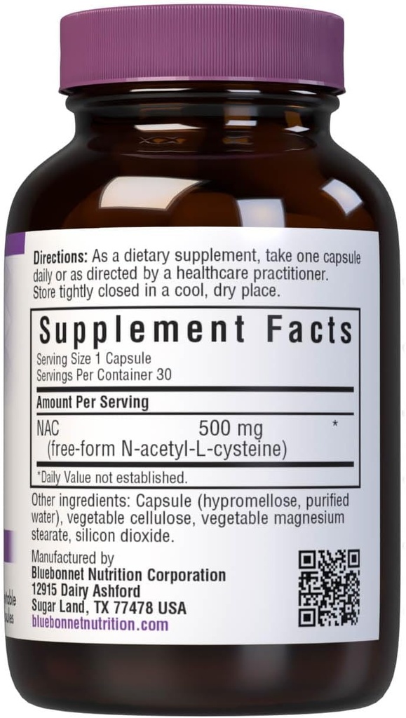 Bluebonnet NAC 500 mg Vitamin Capsules, 30 Count 3