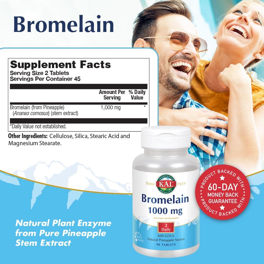 KAL Bromelain Tablets, 1000 mg, 90 Count 4