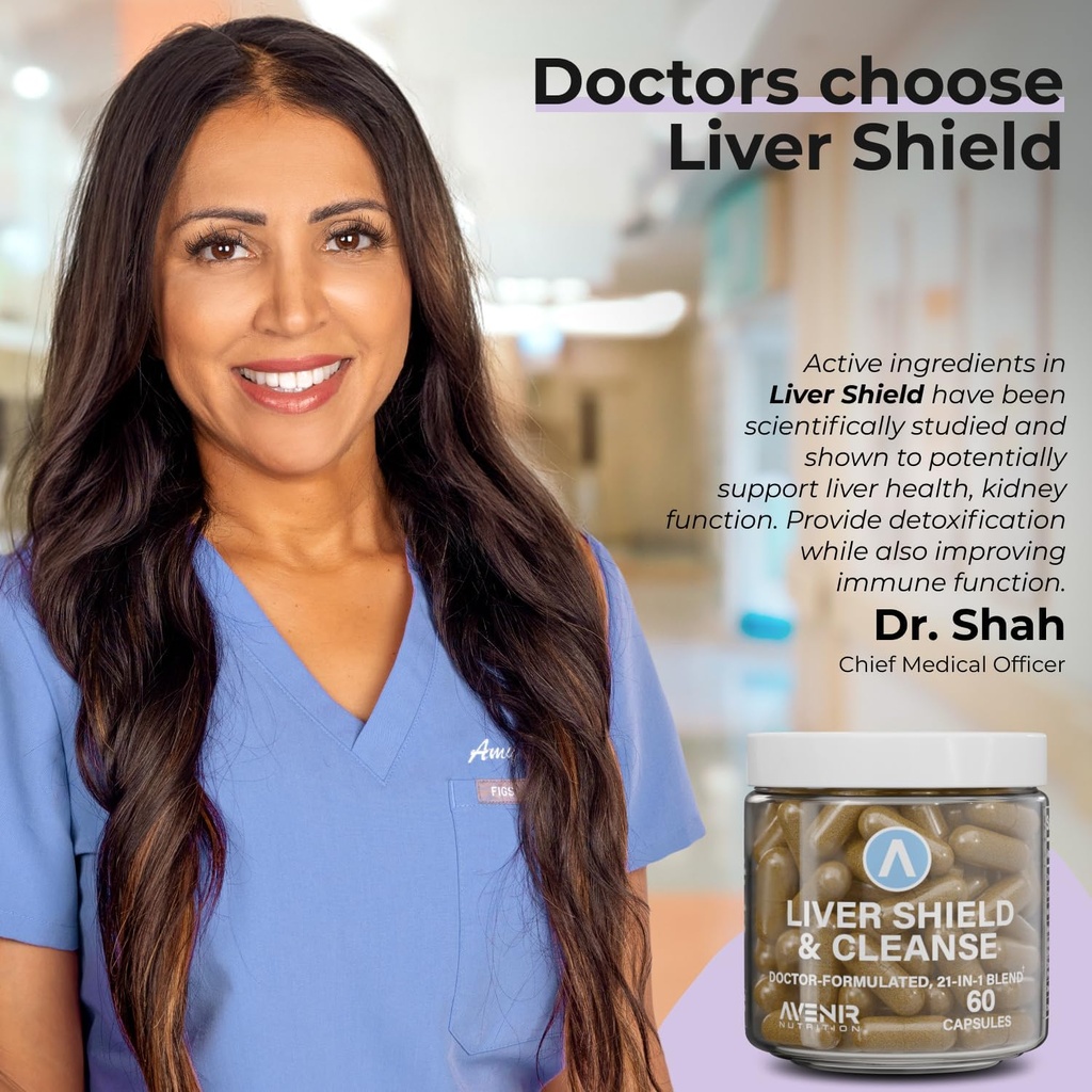 Avenir Nutrition Liver Shield & Cleanse | Herbal Liver Cleanse Detox & Repair Supplement | Milk Thistle & Artichoke Extract Supplements | Fatty Liver & Health Support | 120 Capsules for Men and Women 5