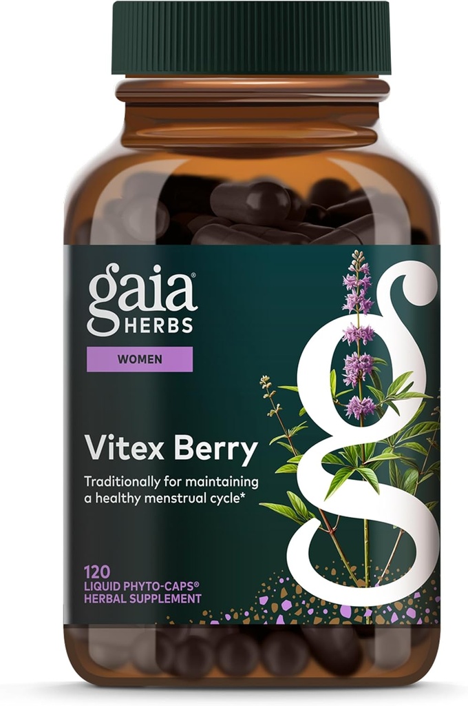 Gaia Herbs Vitex Berry - Supports Hormone Balance & Fertility for Women - Healthy Progesterone for Menstrual Health - 120 Vegan Caps (60-Day Supply) 2