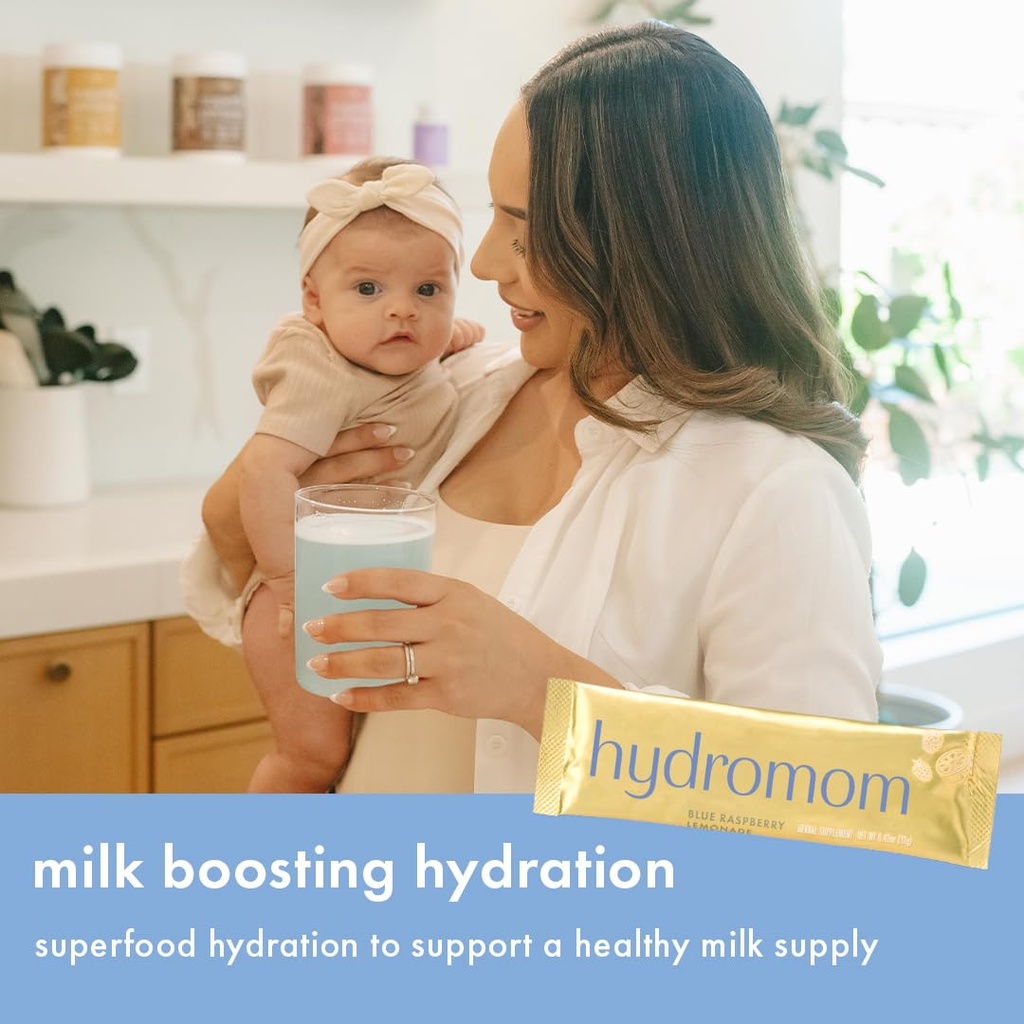 Boobie Hydromom Superfood Electrolyte Drink Mix, Blue Raspberry Lemonade | Refreshing Energy & Hydration Boost for Mamas | On-The-Go & Travel Essentials for Pregnancy, Lactation, & Beyond, 15 Packets 5