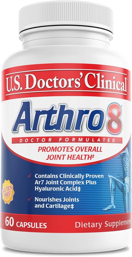 U.S. Doctors’ Clinical Arthro8 - Doctor-Formulated Joint Supplement + Hyaluronic Acid + Turmeric & Collagen for Flexibility, Mobility, & Strong Cartilage - 60 Capsules - 15/30-Day Supply 2