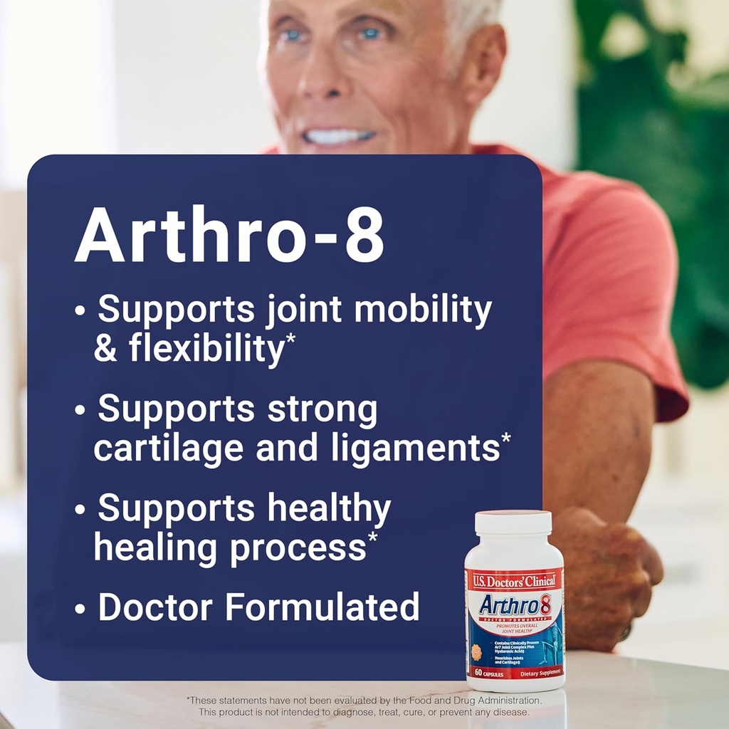 U.S. Doctors’ Clinical Arthro8 - Doctor-Formulated Joint Supplement + Hyaluronic Acid + Turmeric & Collagen for Flexibility, Mobility, & Strong Cartilage - 60 Capsules - 15/30-Day Supply 3