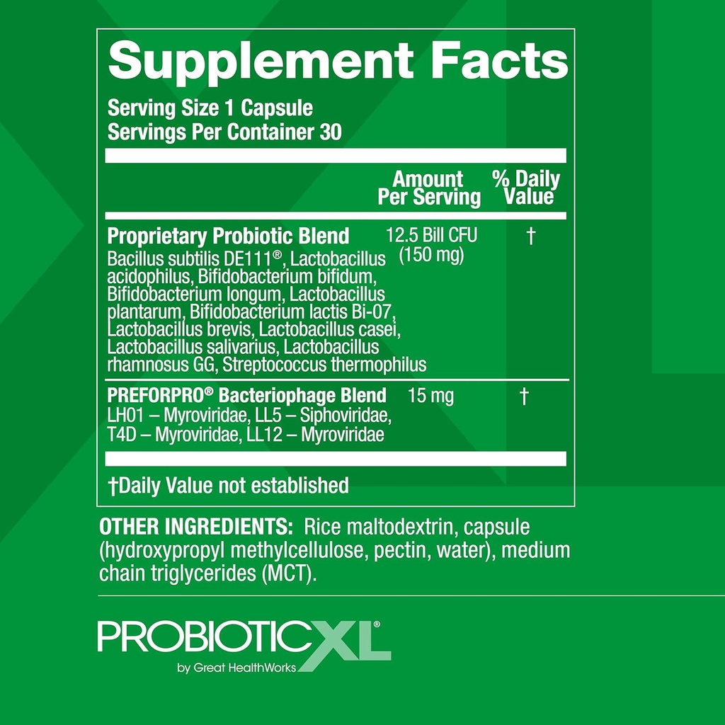 OmegaXL ProbioticXL - Probiotic & Prebiotic, Shelf Stable - Blend 11 Strains - Promote Healthy Gut Flora Growth, 12.5 Billion CFU - Non-GMO, Gluten-Free - 30 Veggie Caps 6