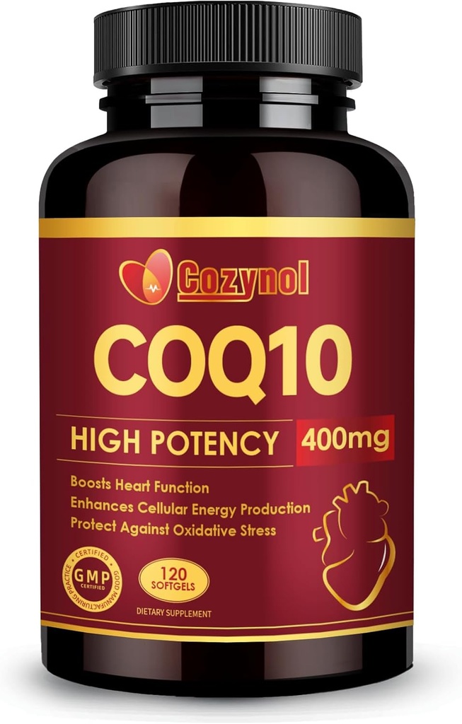 CoQ10-400mg-Softgels with PQQ & Omega 3, Maximum Absorption Coenzyme Q10, Powerful Antioxidant for Heart Health & Energy Production, 120 Count, Non-GMO 2