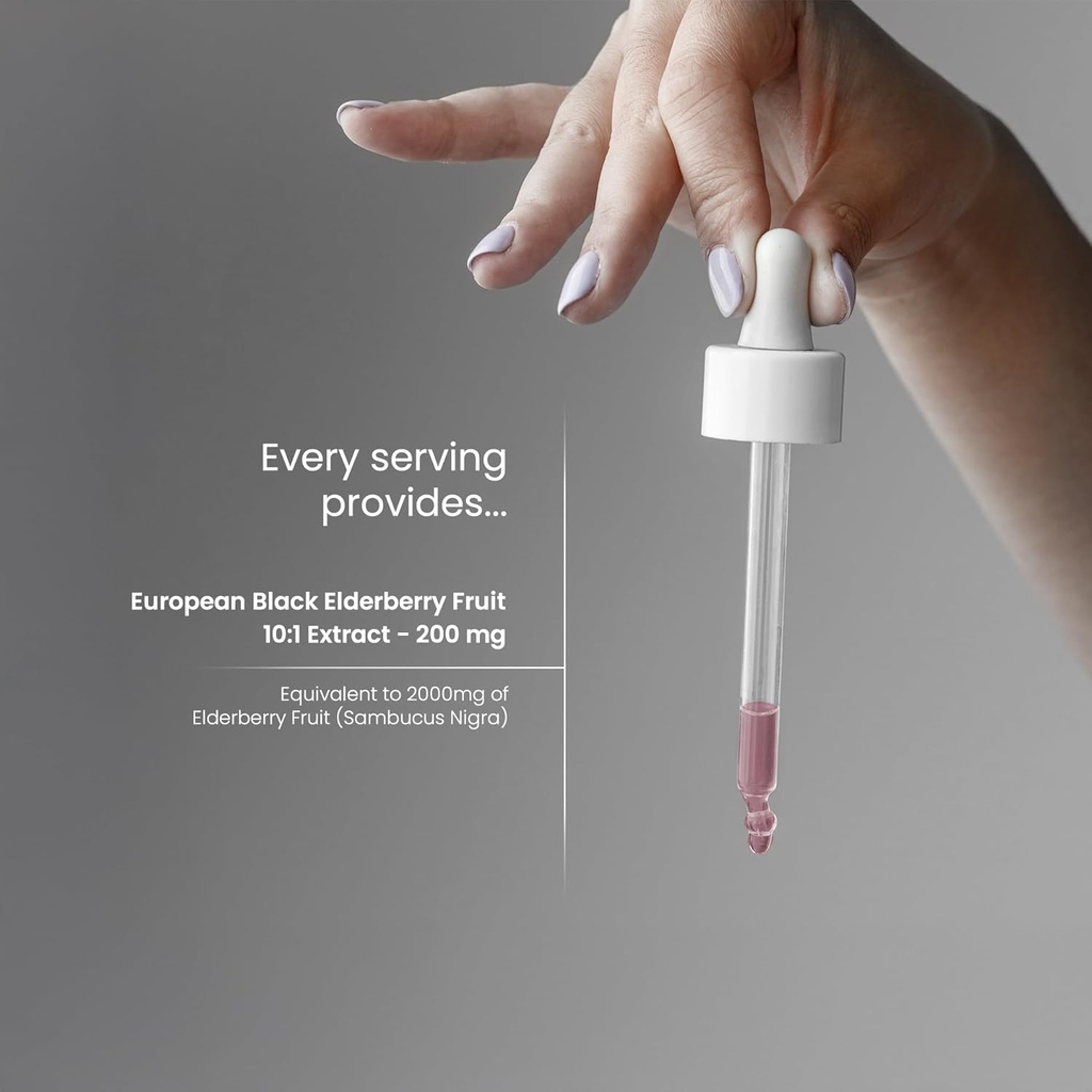 NutraChamps Black Elderberry Syrup, Potent 2000mg 10:1 Extract Sambucus Elderberry Syrup Antioxidant, Drops Berry Flavor, Liquid Elderberry Extract Sugar-Free 2oz, Immune Support 6