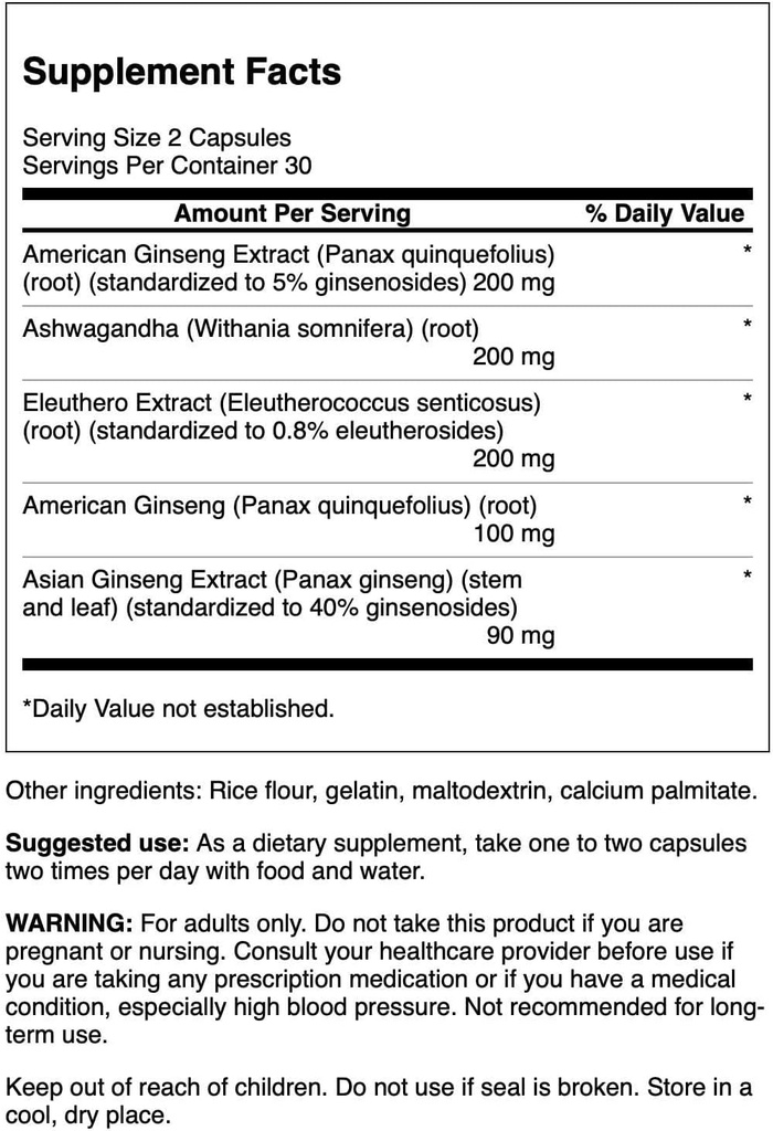 Swanson Dual Ginseng Plus 60 Capsules 3