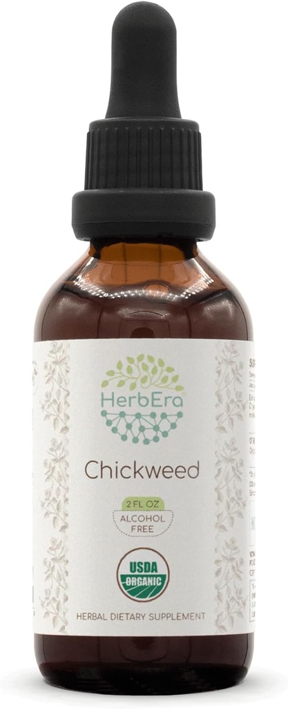 Chickweed B60 USDA Organic Tincture | Alcohol-Free Extract, High-Potency Herbal Drops | Certified Organic Chickweed (Stellaria Media) Dried Herb (2 oz) 2