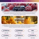 (2 Pack) Quercetin Gummies with Bromelain Zinc Elderberry Vitamin C D3 K2, Quercetin 1000mg Supplement with Bromelain 500mg for Cardiovascular, Immune System & Allergy, Vegan Gummy for Adult & Kid 6