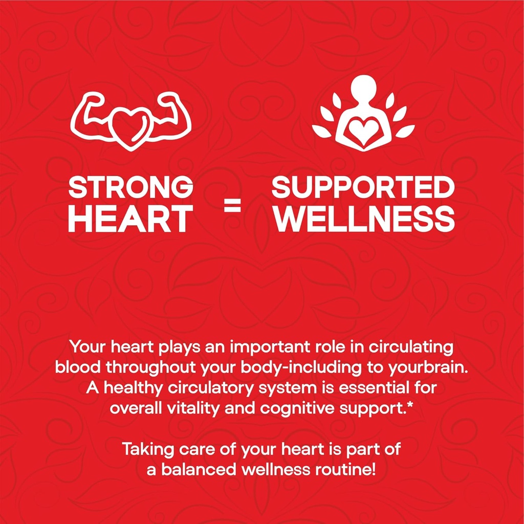 Heart Support and Blood Flow Supplement, 120 Capsules, Supports Cardiovascular Health, Healthy Cholesterol, Triglyceride, Homocysteine, CRP Levels | Boost Naturally Circulatory Function 6