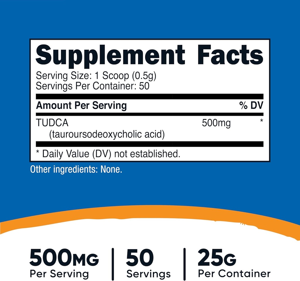 Nutricost Tudca Powder 25 Grams (Tauroursodeoxycholic Acid) - Gluten Free, Non-GMO 3
