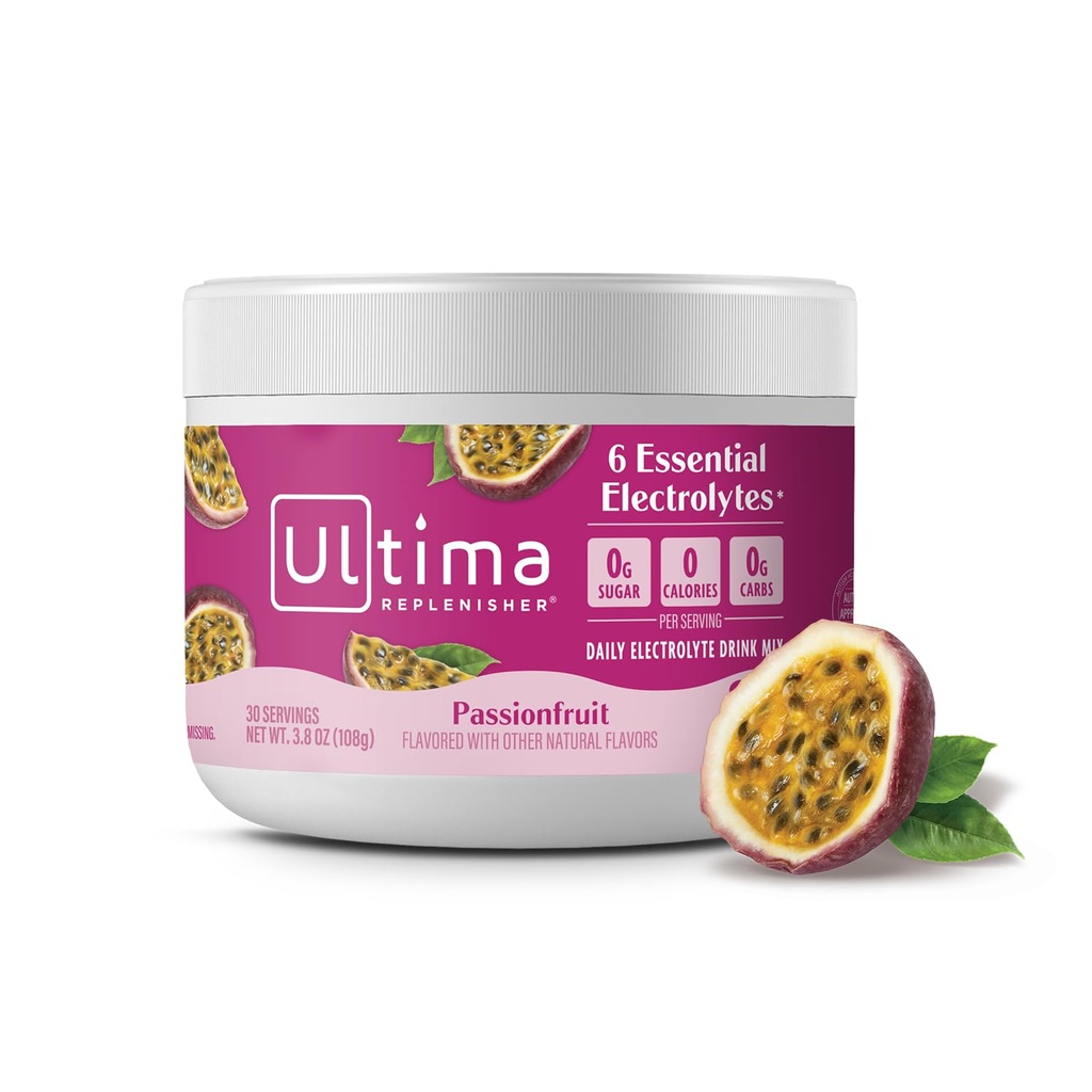 Ultima Replenisher Daily Electrolyte Powder Drink Mix – Sugar Free – Passionfruit, 30 Servings – Hydration Powder with 6 Key Electrolytes and Trace Minerals – Keto Friendly, Non-GMO 2