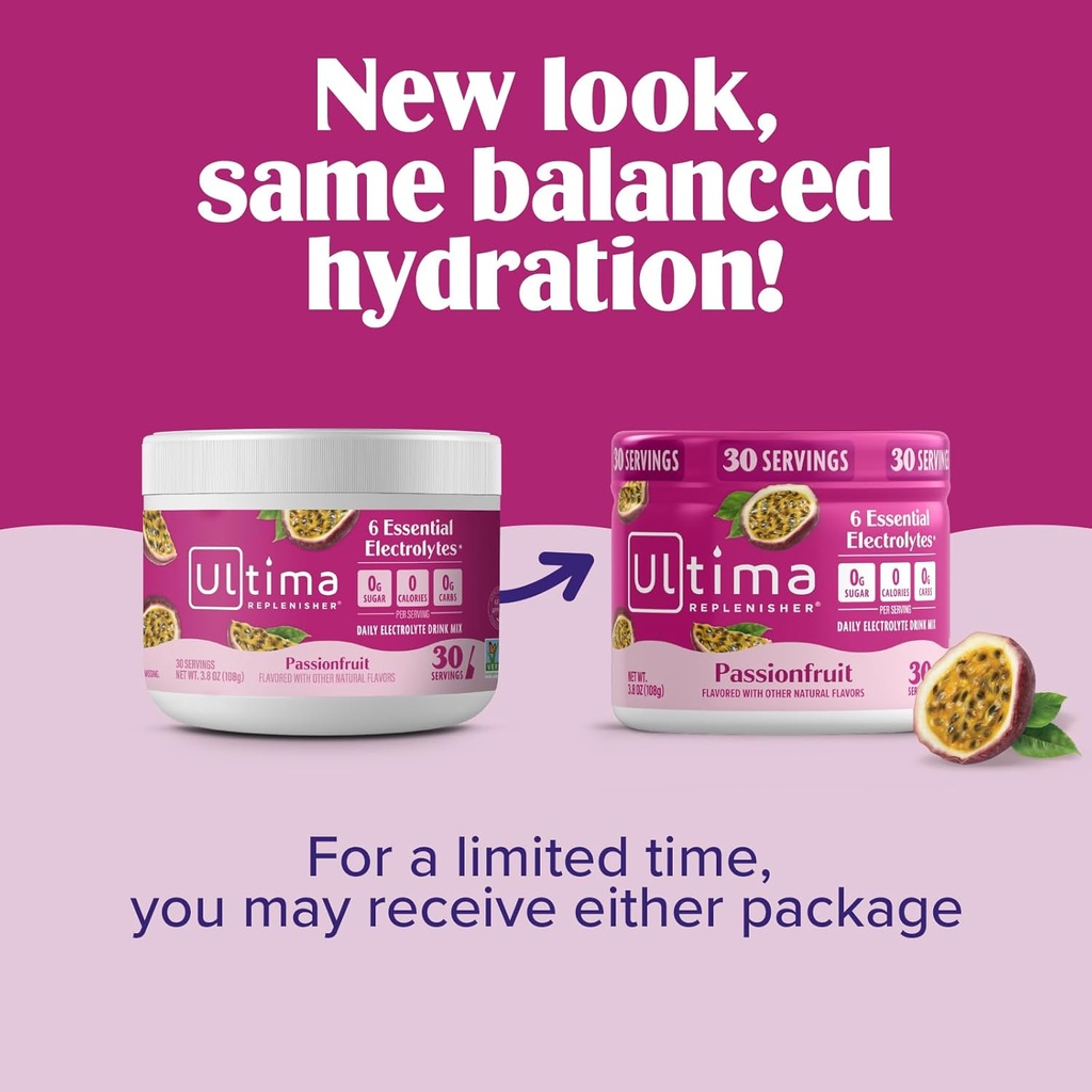 Ultima Replenisher Daily Electrolyte Powder Drink Mix – Sugar Free – Passionfruit, 30 Servings – Hydration Powder with 6 Key Electrolytes and Trace Minerals – Keto Friendly, Non-GMO 5