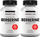 Research Labs 2 Fer 1 Ad - 1500mg Clinical Grade Berberine High Absorption Formula & BerberQuil™ Support. 180 Total Capsules. 500mg Each Capsule 2