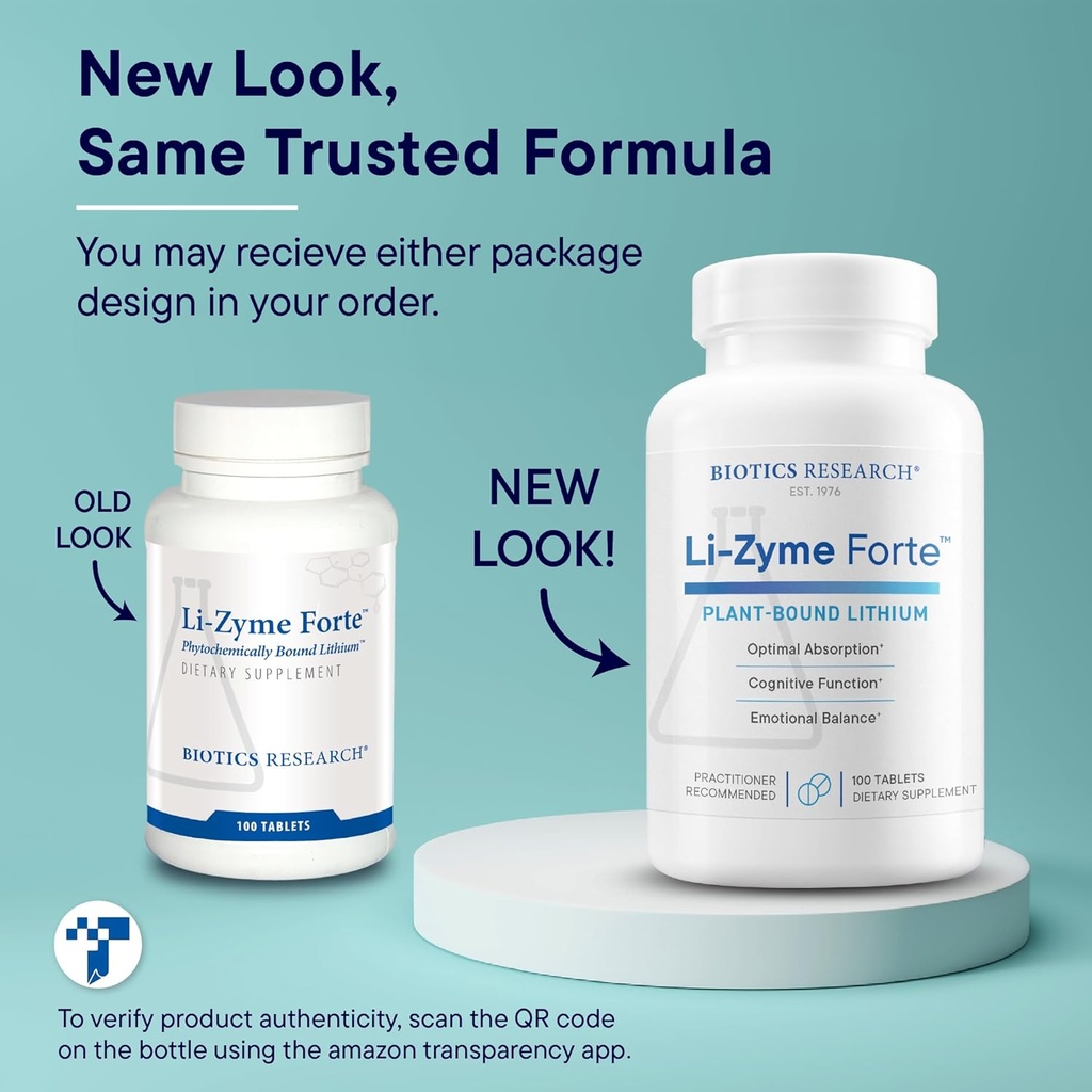 Biotics Research Li Zyme Forte Plant-sourced, phytochemically Bound Lithium, Supports Brain Function, Memory and Mood Support,100 Tablets 5