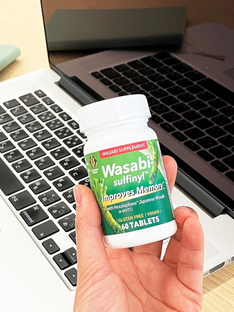 Wasabi Sulfinyl Supplement with Hexalaphane Japanese Wasabi (6-MSITC) 60 Tablets for 2 Month Supply - Improves Memory, Memory Pill, Brain Fog, Brain Health, Cognitive Supplement 6