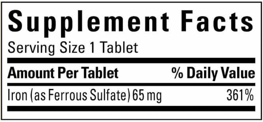 Nature Made Iron 65 mg 365 Tablets (325 mg Ferrous Sulfate), Dietary Supplement for Red Blood Cell Support, 365 Tablets, 365 Day Supply- Bundled with nalkotSupliments Guide 3