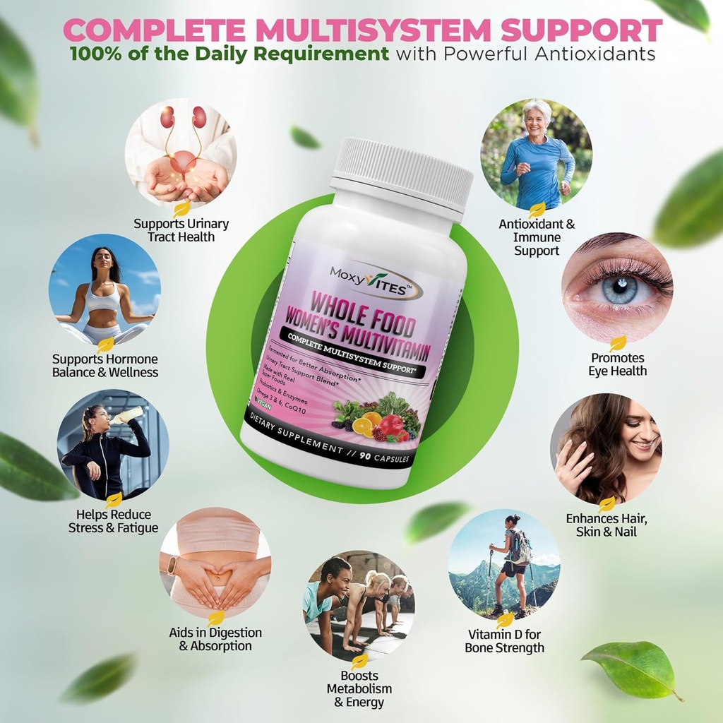Methylated Multivitamin for Women with Iron - Womens Multivitamin with 44 Organic Whole Food & Fermented Nutrients - Daily Vitamin for Women Complete Multisystem Support, 90 Vegan Caps, Non GMO 4