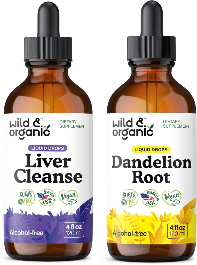 Wild & Organic Liver Cleanse Tincture 4 fl oz & Dandelion Root Tincture 4 fl oz 2