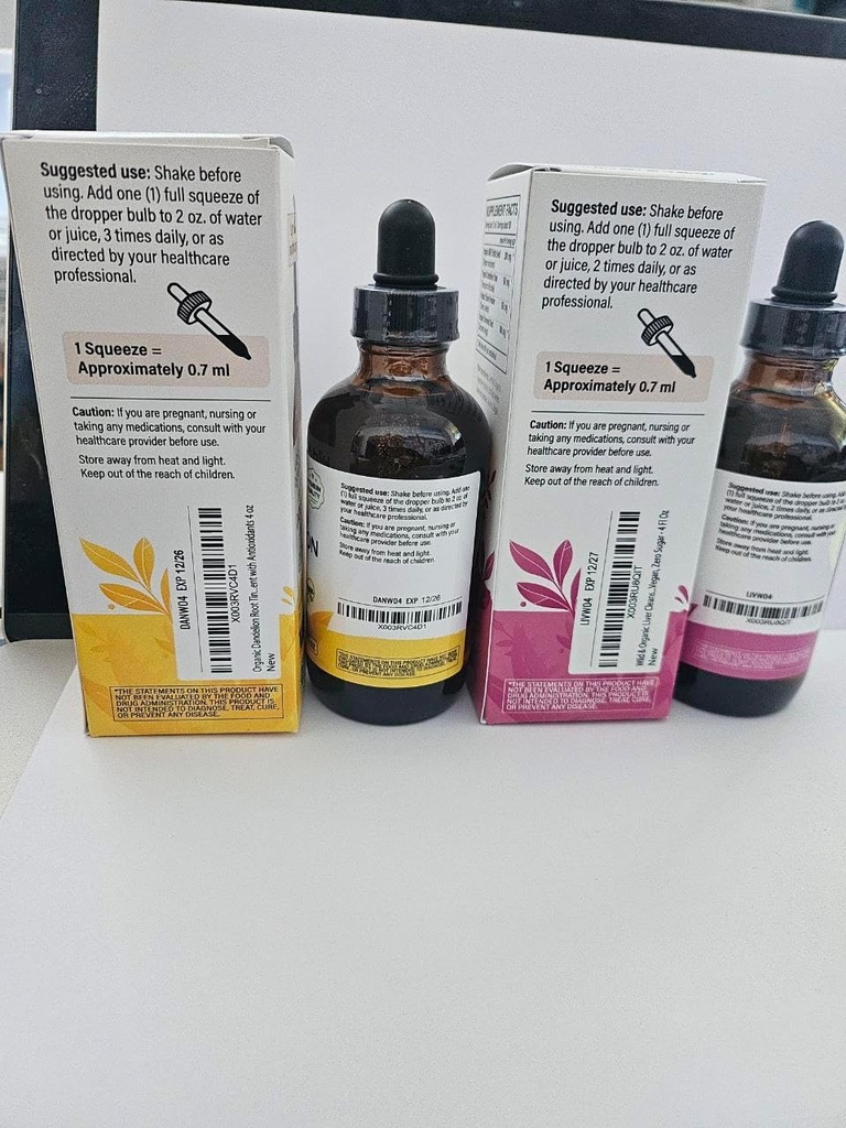 Wild & Organic Liver Cleanse Tincture 4 fl oz & Dandelion Root Tincture 4 fl oz 4