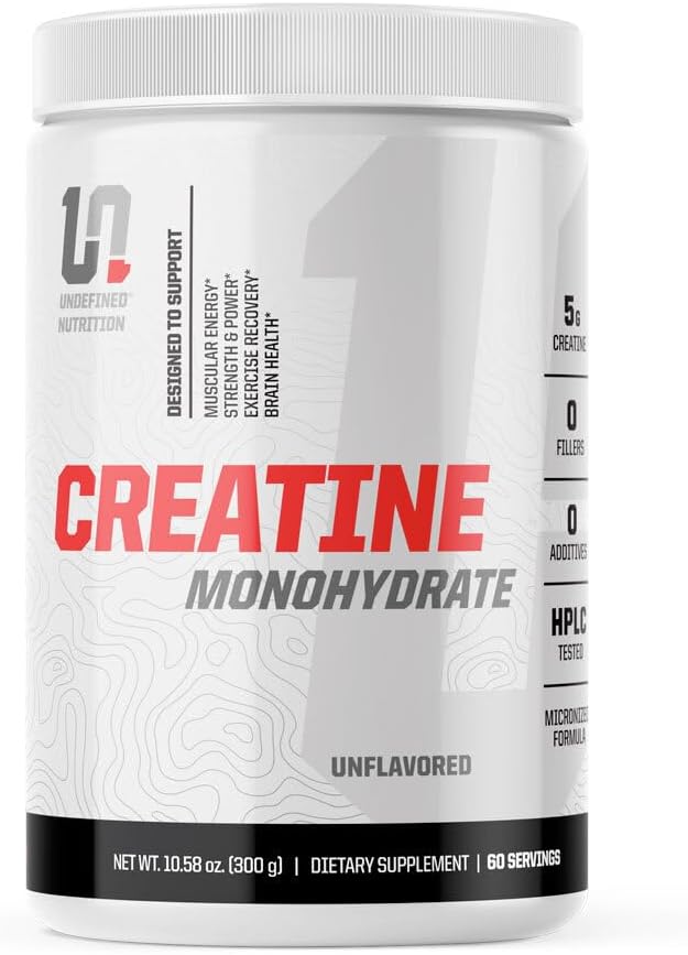 Undefined Nutrition Creatine Monohydrate by Brian Shaw (Unflavored, 60 Servings) - Easy Mixing and Absorbing Micronized Creatine Monohydrate Powder - Supports Muscular Energy, Power, and Brain Health 2