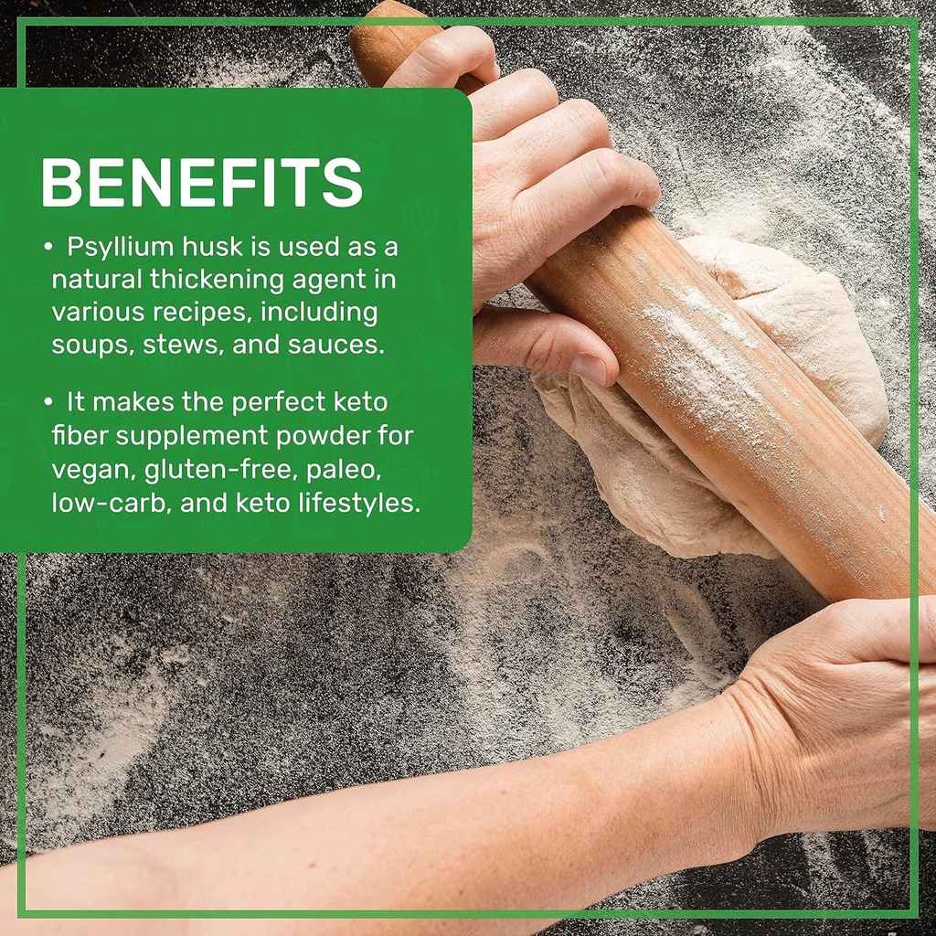 Jiva Organics Whole Psyllium Husk (Isabgol) 1.75 LB (28 Oz) Jumbo Bag - Non-GMO, Unflavored - Keto Friendly, Soluble Fiber 5