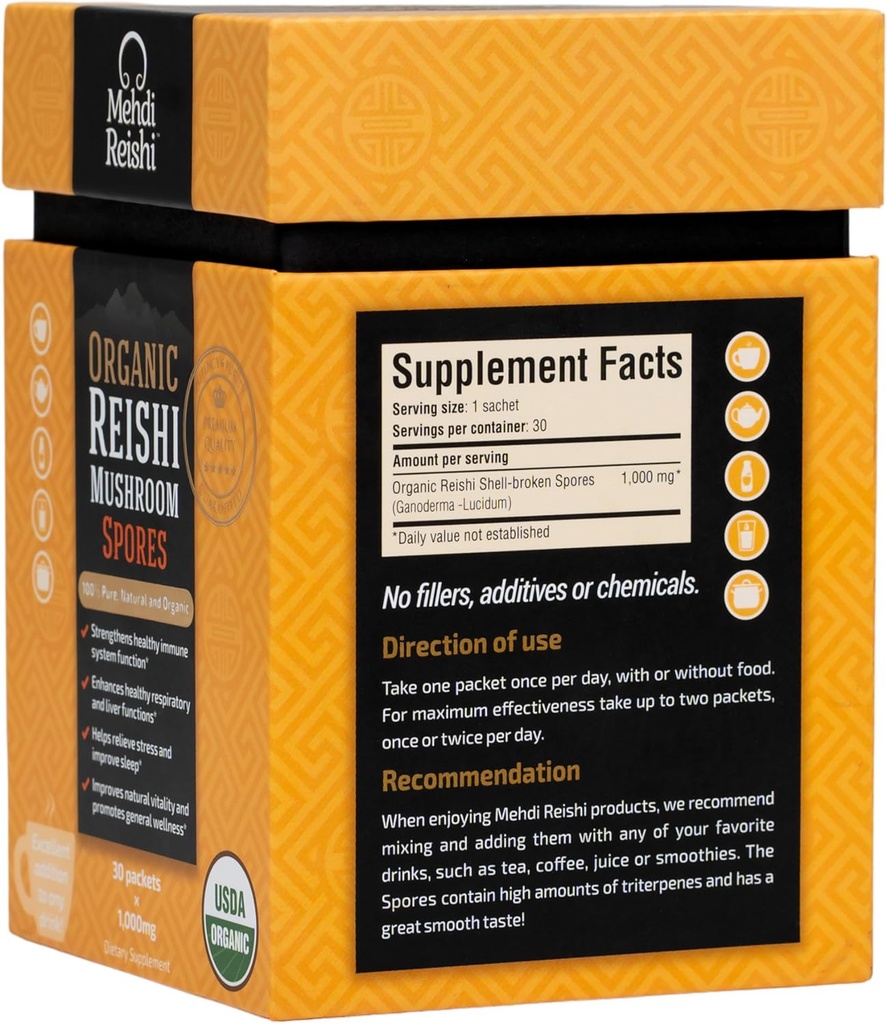 Organic Reishi Mushroom Spores 30 Servings - 100% Pure, Premium and Organic Spores-Ganoderma Lucidum, Lingzhi - High Potency Triterpenes (30 Grams) 3