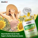 Mullein Gummies for Lung Detox, 2000mg Mullein Leaf Extract for Respiratory & Digestive & Immune Support, Organic Mullein Herb Supplement for Mucus Relief, Vegan, Pineapple, 60 4