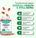 2 Pack Ginkgo Biloba Gummies for Women and Men, Brain Supplement Improve Better Mood and Focus, Vegan Mixed Berry Flavor 120 Count 4
