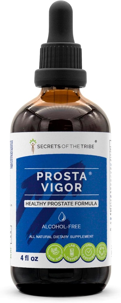 Prosta Vigor Alcohol-Free, Glycerite Pygeum, Maca, Stinging Nettle, Reishi Mushroom, Red Clover, Spearmint, Saw Palmetto, White Peony. Tincture Herbal Extract Healthy Prostate Formula 4 OZ 2