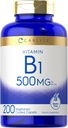 Carlyle Vitamin B1 500mg (Thiamine) | 200 Vegetarian Caplets | Non-GMO and Gluten Free Supplement 2