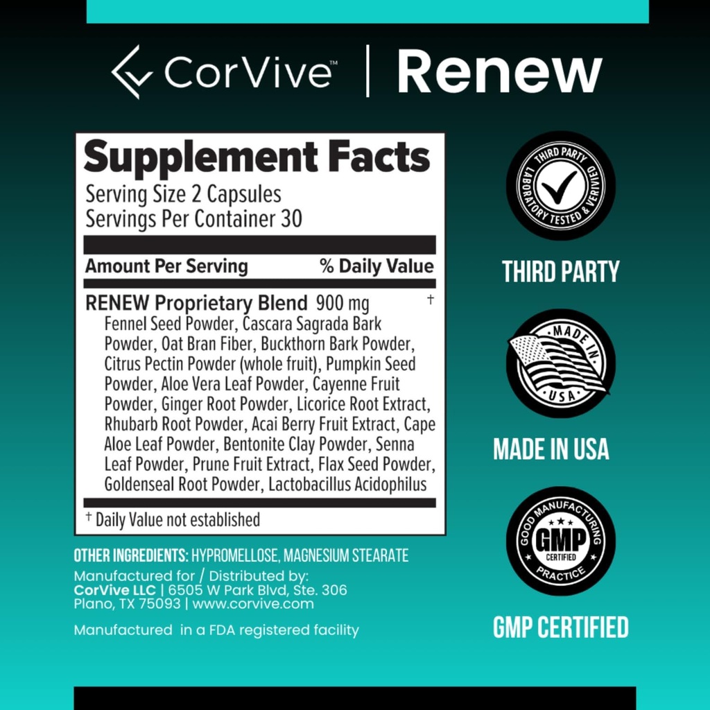 Renew Cleanse Supplement- 30 Servings (60 Capsules) (60 Capsules, Unflavored) 5