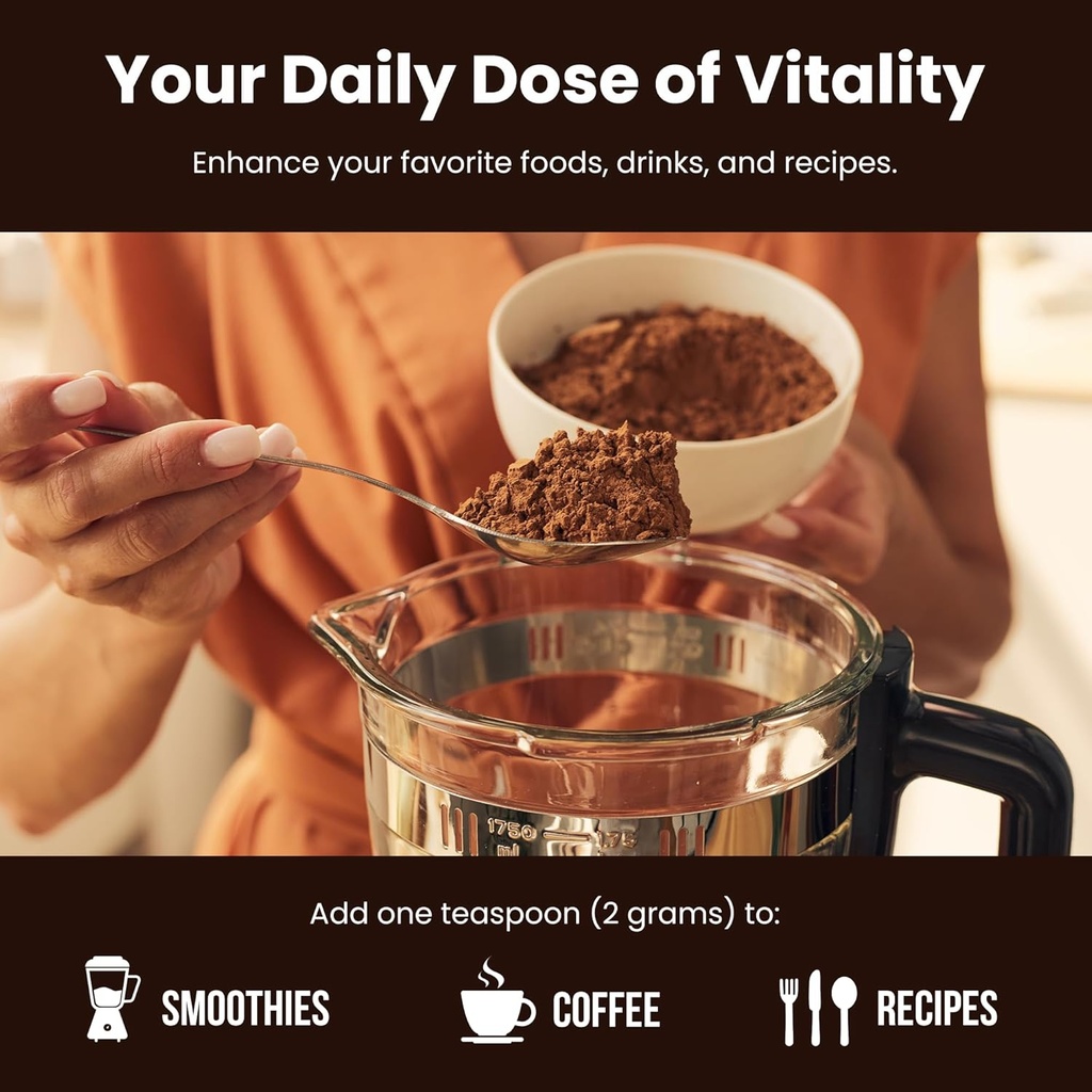 NutraChamps Organic Mushroom Powder - 10-in-1 Complex - Mushroom Supplement Powder Blend for Memory, Focus & Immune Support - 8oz (8.0 OZ, Mushroom Blend) 6