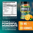 Omega 3 Fish Oil Gummies with EPA & DHA from Wild Fish - Triple Strength Omega 3 Fish Oil Gummy, Supports Healthy Heart, Brain & Immune System, Burpless & Natural - 60 Gummies, 30 Day Supply 3