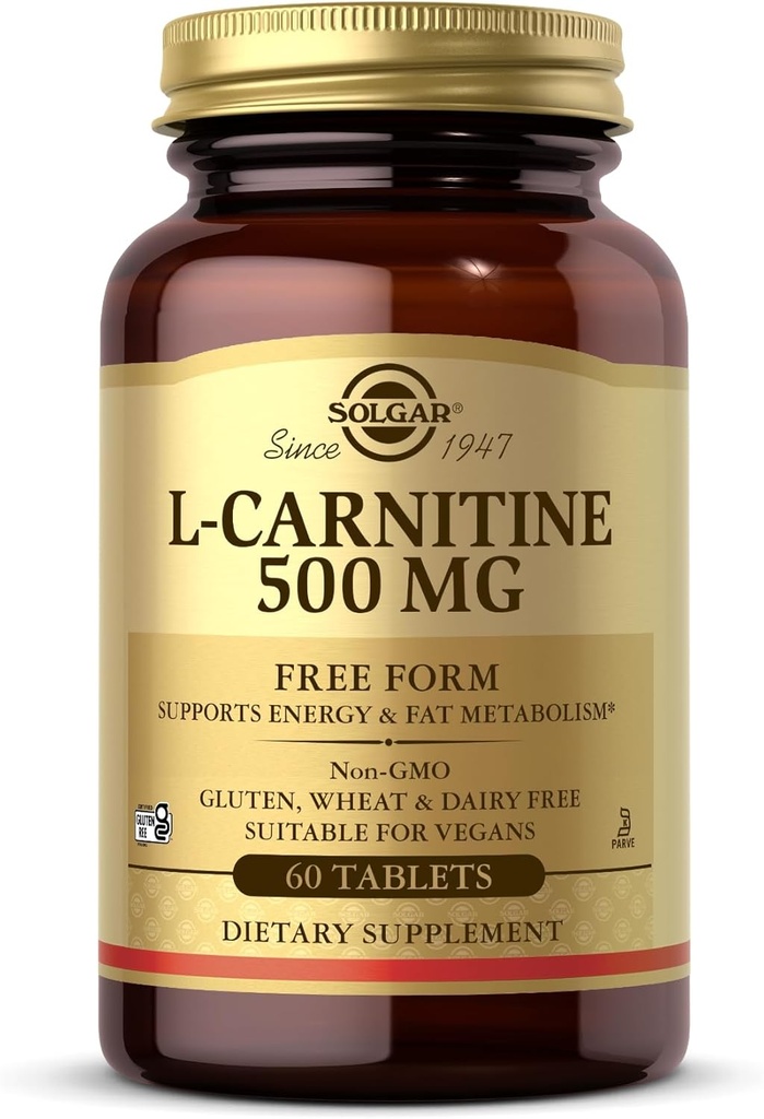 Solgar L-Carnitine 500 mg - 60 Tablets - Non-GMO, Vegan, Gluten Free, Dairy Free, Kosher - 30 Servings 2
