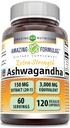 Amazing Formulas Ashwagandha Extract Supplement | 150 Mg Extract (20:1) | Equivalent to 3,000 Mg | Veggie Capsules | Non-GMO | Gluten-Free | Made in USA (1 Pack | 120 Count) 2