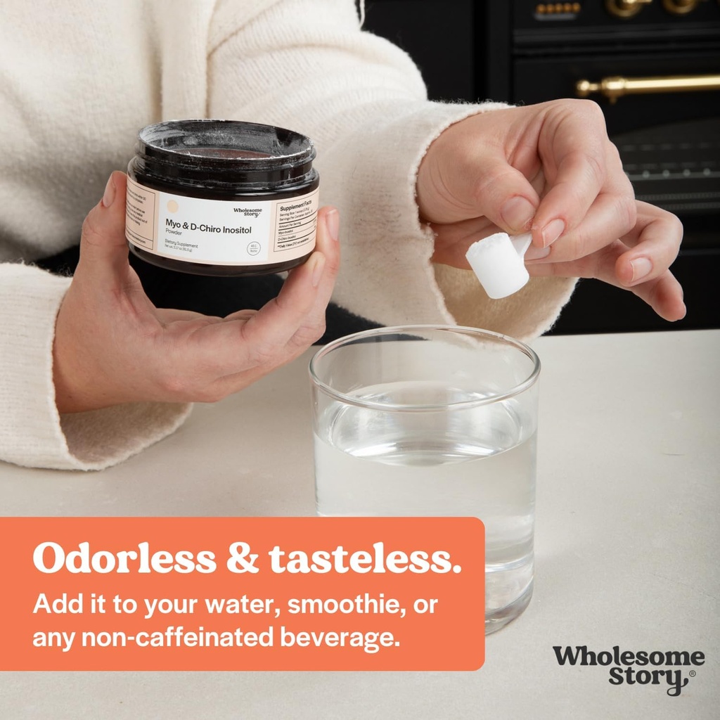 Myo-Inositol & D-Chiro Inositol Supplement Powder for Women | Hormonal Balance & Healthy Ovarian Function Support | Vitamin B8 | Great Alternative to Capsules | 40:1 Ratio | 90 Servings 5