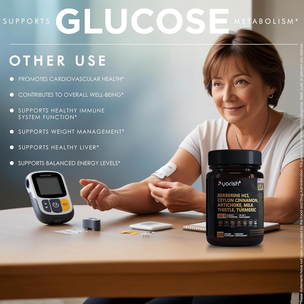 Berberine Supplement – High Strength 7500mg Equivalent – Berberine with Ceylon Cinnamon, Milk Thistle & Turmeric – 120 Vegan Capsules – Non-GMO, USA Formulated 5