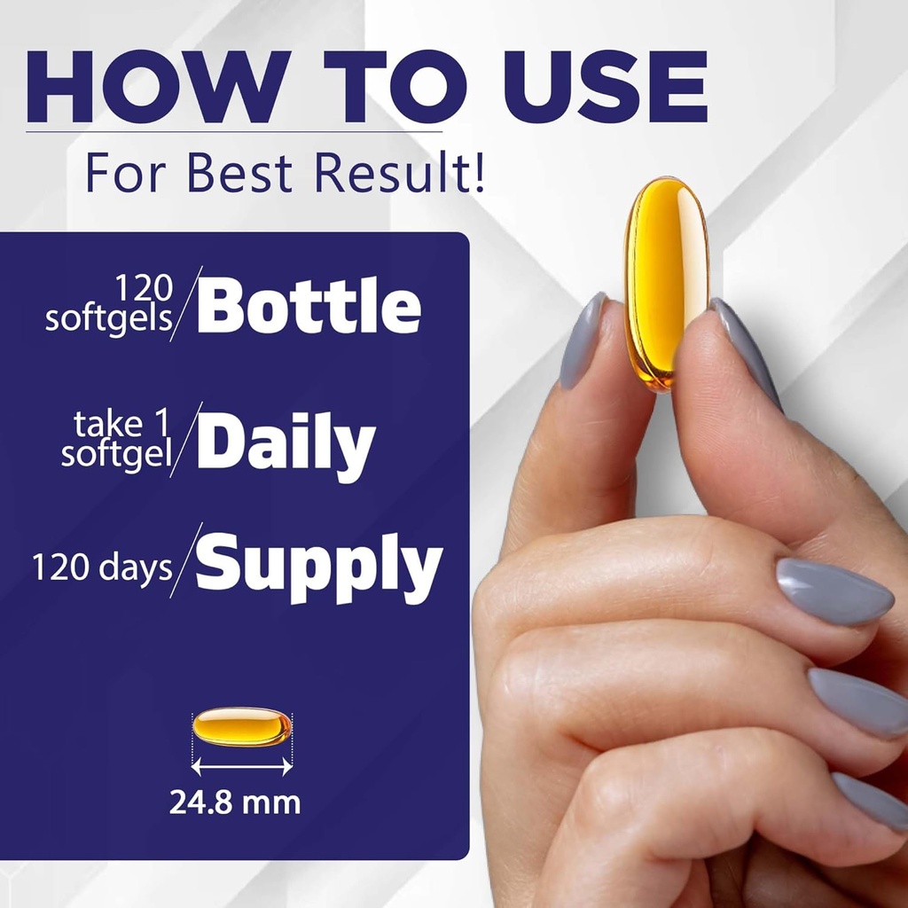 Vitamatic 2 Pack Flaxseed Oil 1200mg 120 from Cold Pressed Flax Seed - 675 mg of ALA Omega 3 Fatty Acids for Improving Heart Health 4